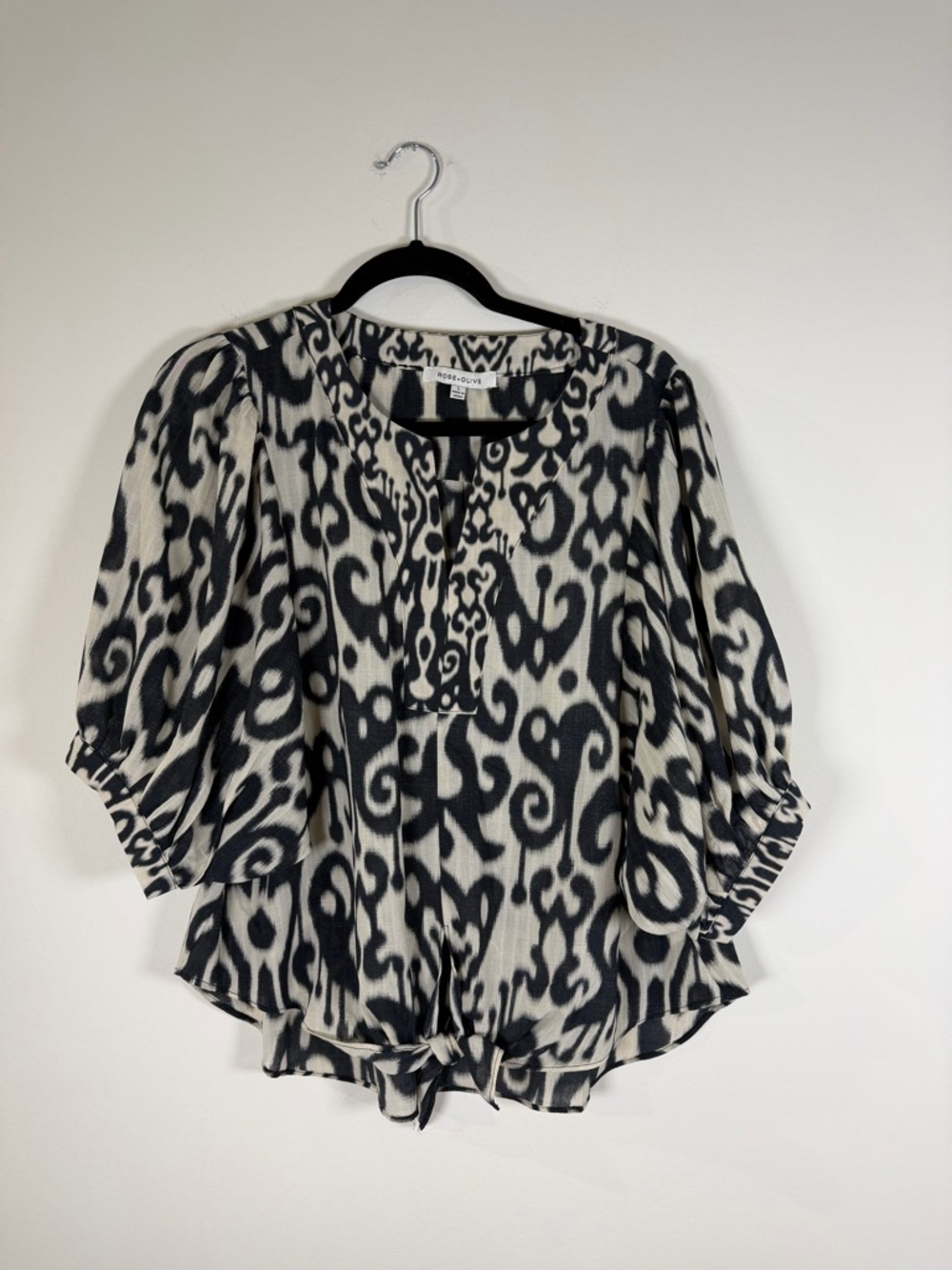 Rose & Olive Black and White Printed Blouse